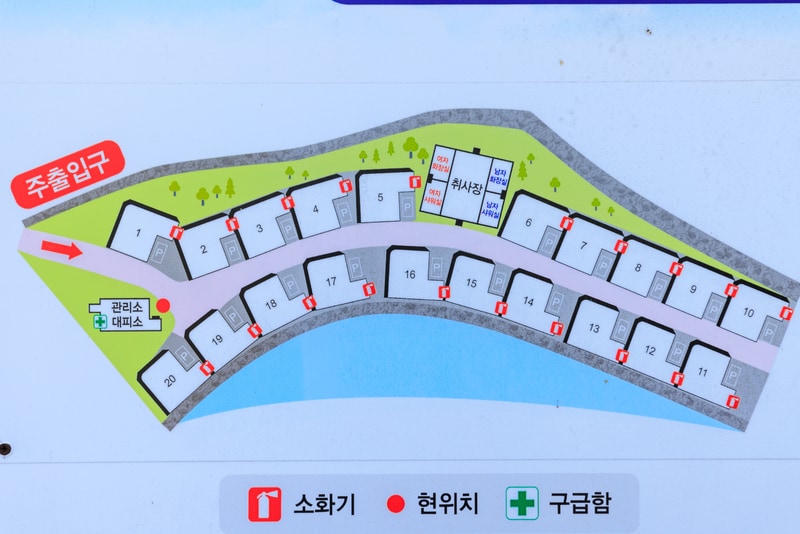 산중계곡캠핑장 배치도 1