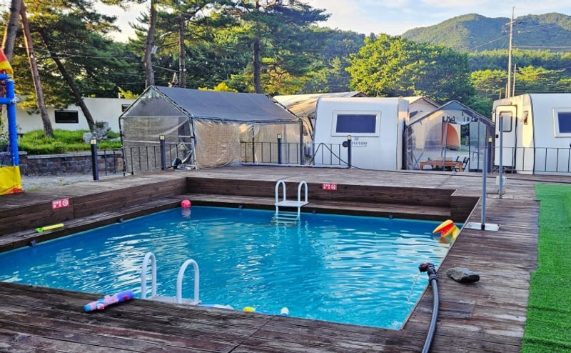 보은글램핑! 청주 근교 아이들과 가기 좋은 수영장 있는 글램핑장!