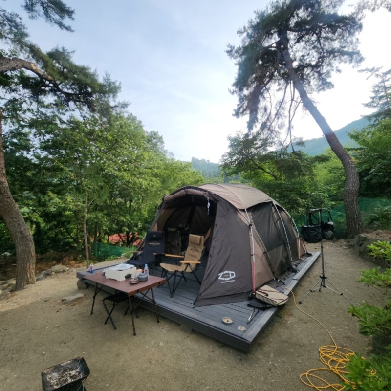 괴산 "솔베이캠핑장" 5-3사이트 / 산막이옛길 산책...