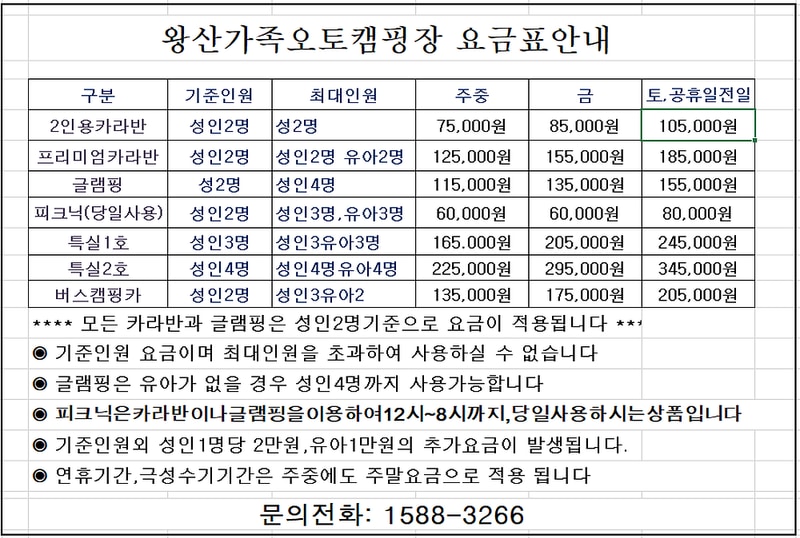 왕산가족오토캠핑장 시설 사진 1
