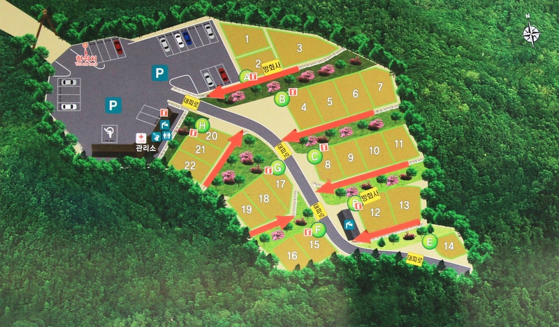 계룡산동학사자동차야영장 배치도 1