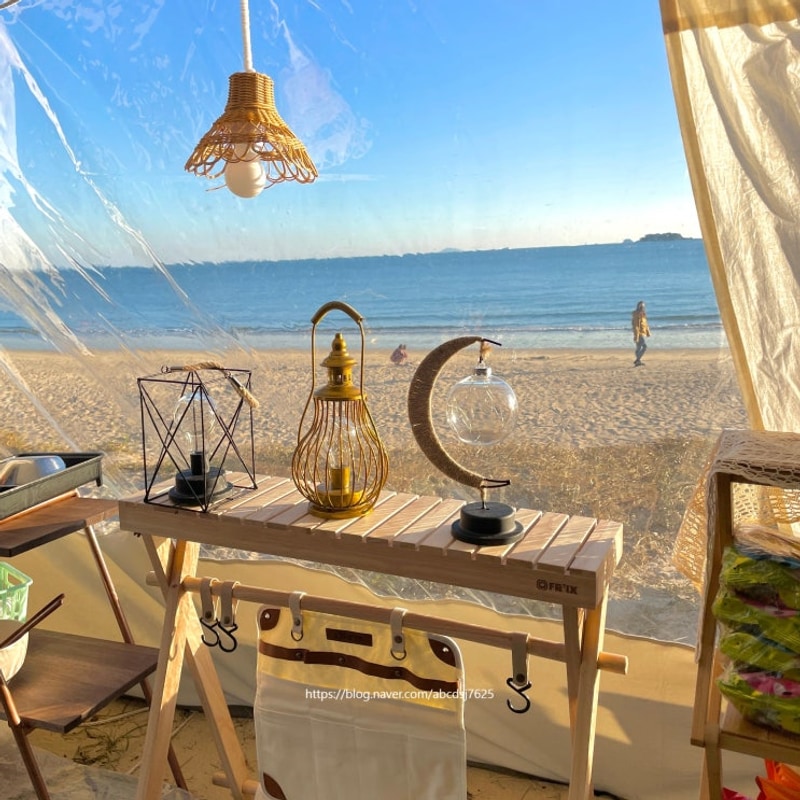 서해 오션뷰 캠핑장 해씨유 보령 동계캠핑 역대급 일몰