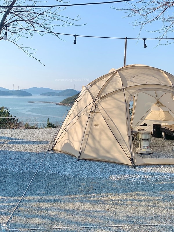 태안 오션뷰 벚꽃 캠핑장 가로림만 라모스 야영장