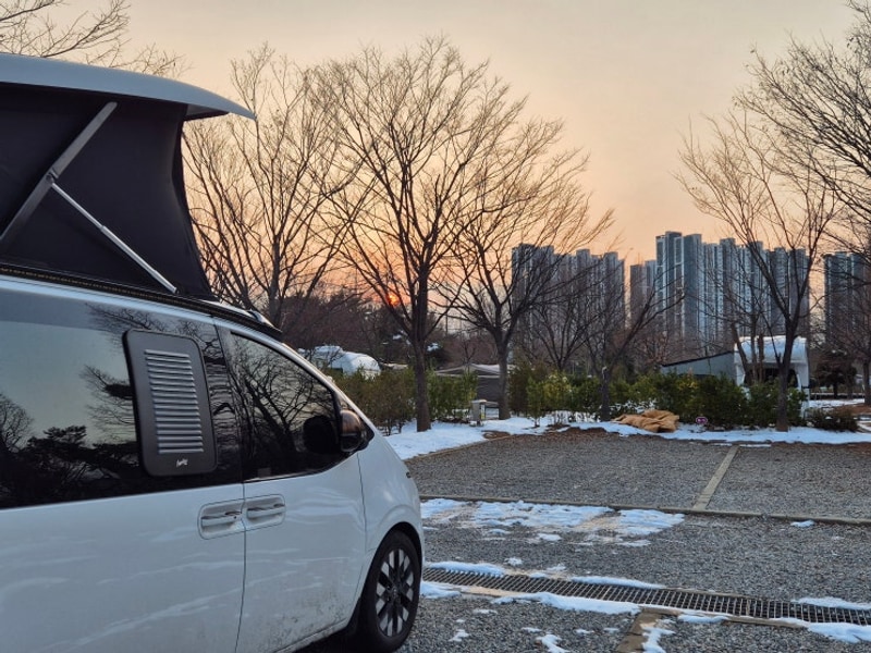 안산 스타리아캠핑카 차박: 안산 화랑오토캠핑장(1월30일~31일)