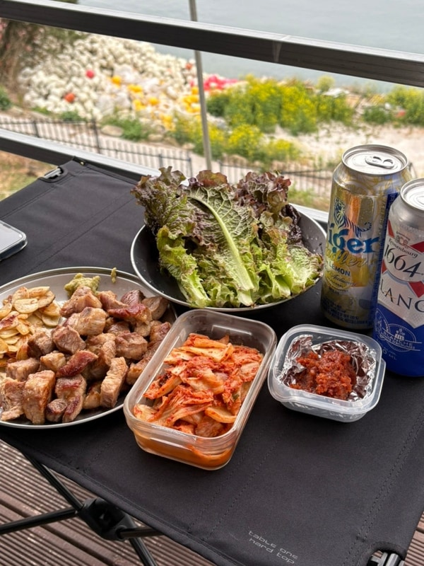 [통영 캠핑장 노을캠핑장] 스펙터클한 캠핑 기록 with 비바람..