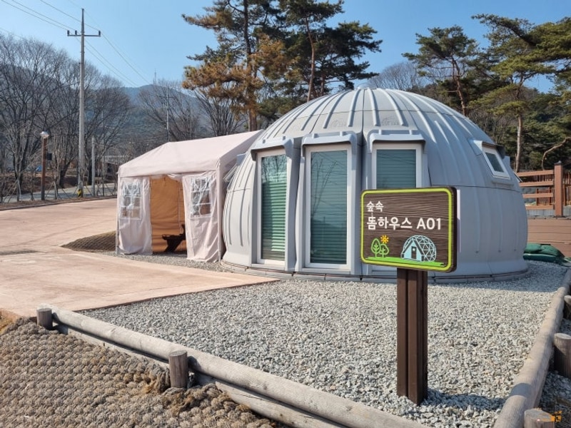 도시 속 힐링 캠핑, 남원 교룡공원 숲속야영장 돔하우스에서의...