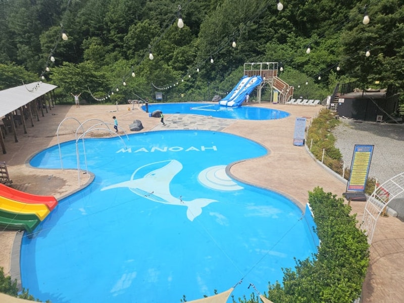 합천 마노아 워터캠핑장 당일 물놀이 가능한 미온수풀장
