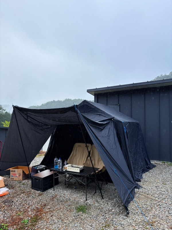 양평 모짜르트캠핑장 오토캠핑 사이트11 개별화장실 우중캠