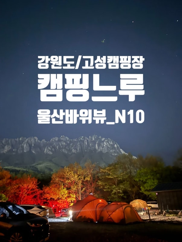 [강원도/고성 캠핑장] 캠핑느루 : 차박명당사이트 N10...