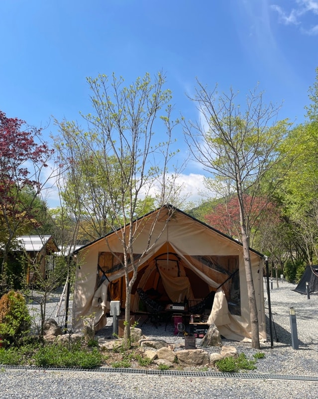(오토캠핑) 제천 백운썬밸리 캠핑장 / 에르젠_아마존쉘터
