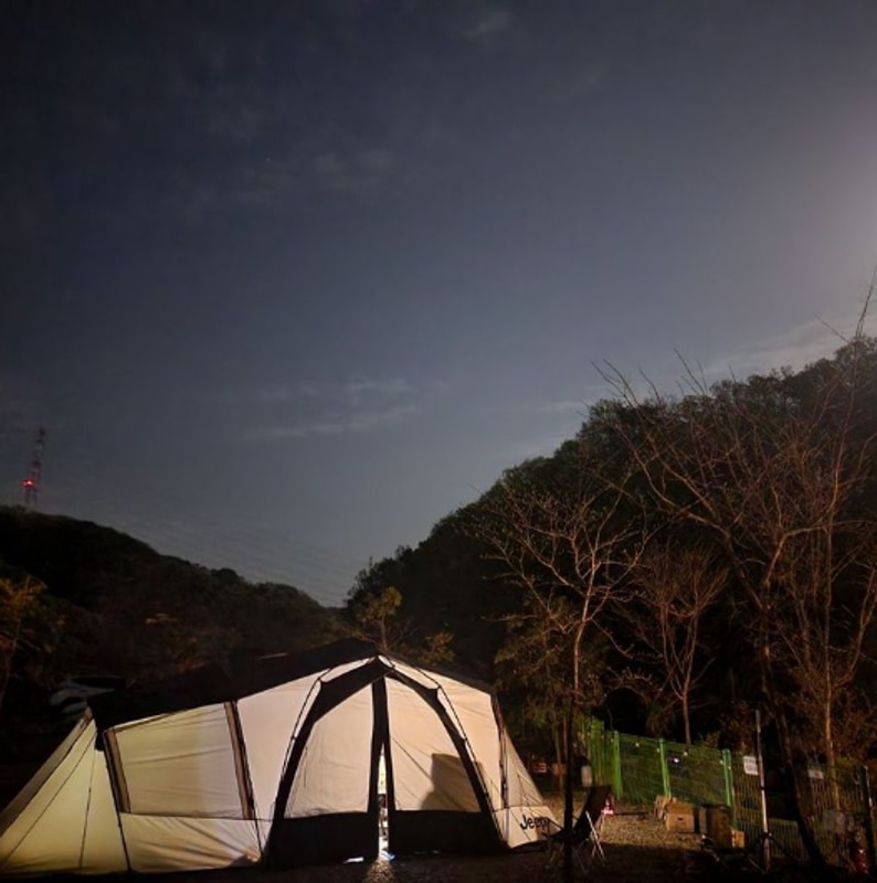 계속 물소리가 잔잔하게 들리고 운치있는 경주 양남 라라캠핑장...