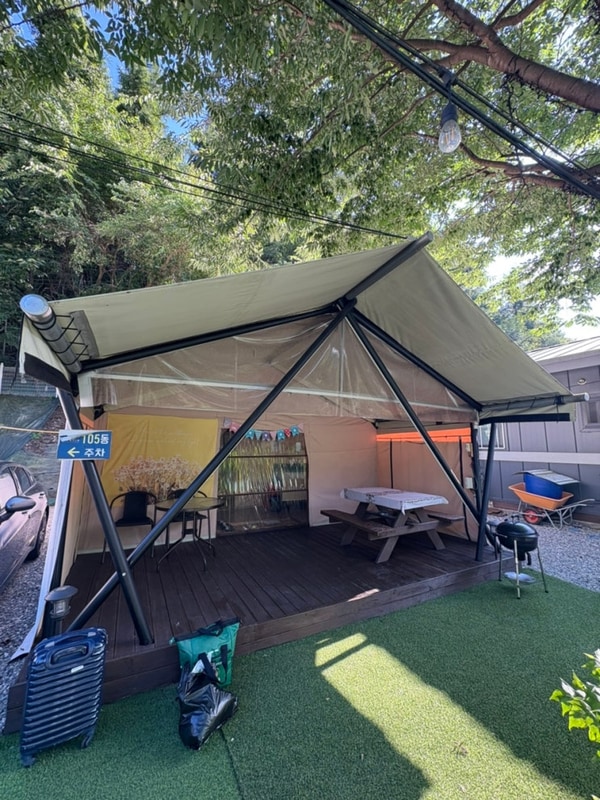 가평 가성비 글램핑 개별화장실 수영장 있는 그라티아 글램핑...