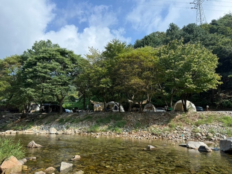 [양평/노문야영장] 취사 가능 계곡 캠핑장 평상 대여...