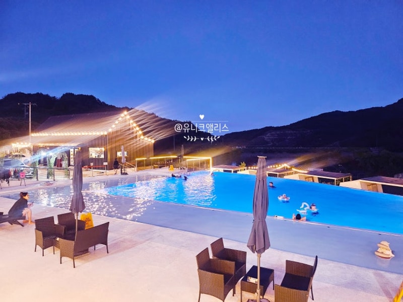 공주 글램핑 히어위고 수영장 바베큐 대전 근교 공주펜션