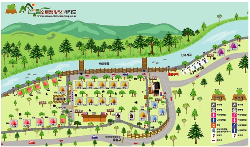 조용하고 시원한 계곡뷰 횡성산울림오토캠핑장(D사이트)