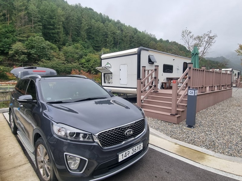 가족여행, 태백고원힐링캠핑장, 카라반