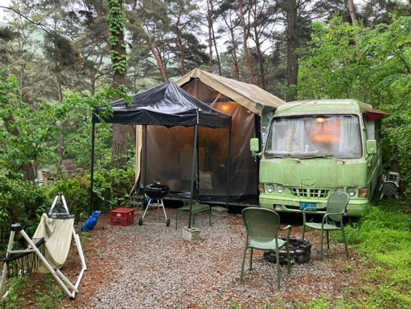 혼자 글램핑 가기❕ / 진안 마이산 풍혈냉천 캠핑장 주카라반 후기