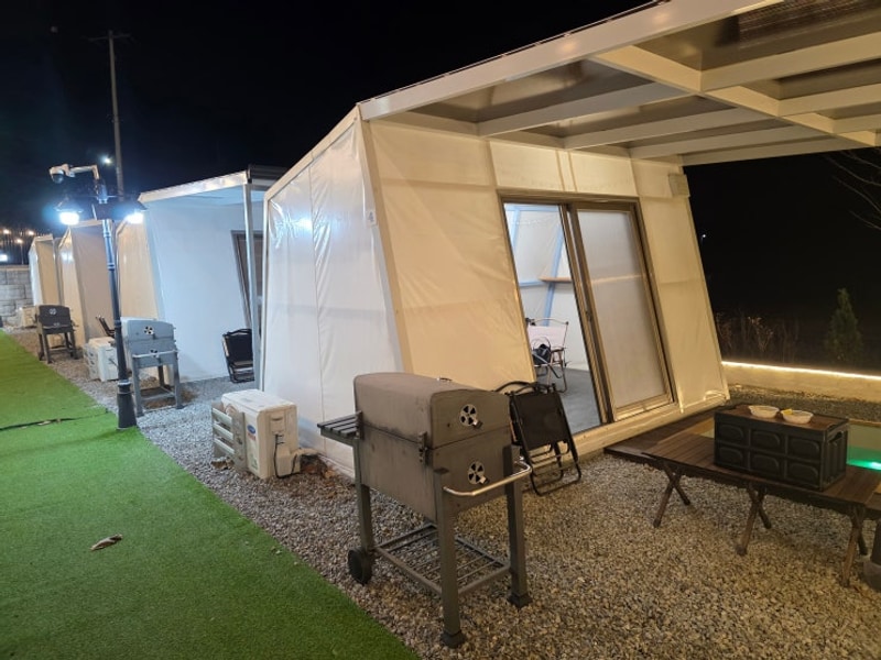 공주글램핑 캠핑장 노천자꾸지바베큐@히어위고글램핑&바베큐