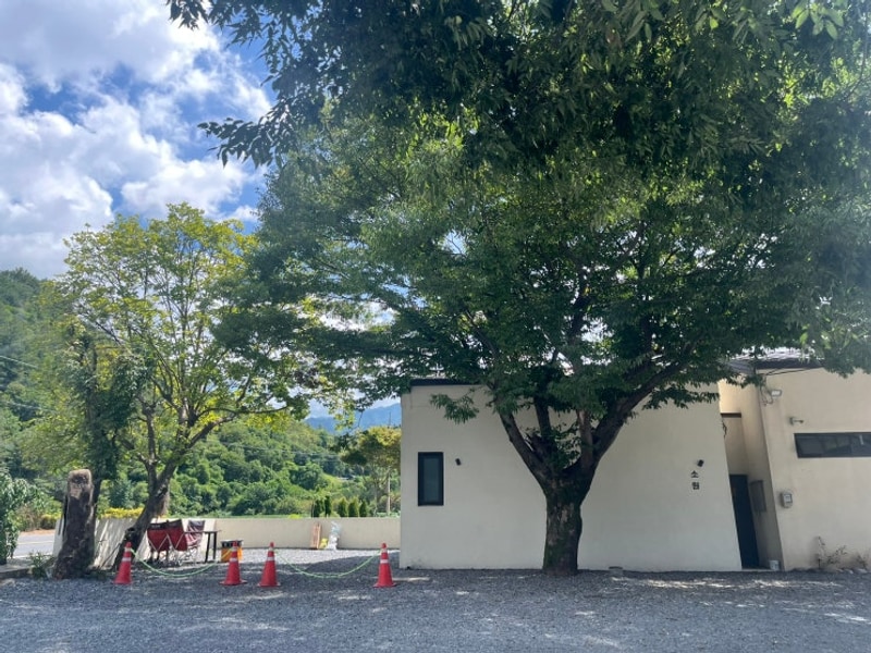 충북 단양 폭포가든 캠핑장. 냉천 막국수