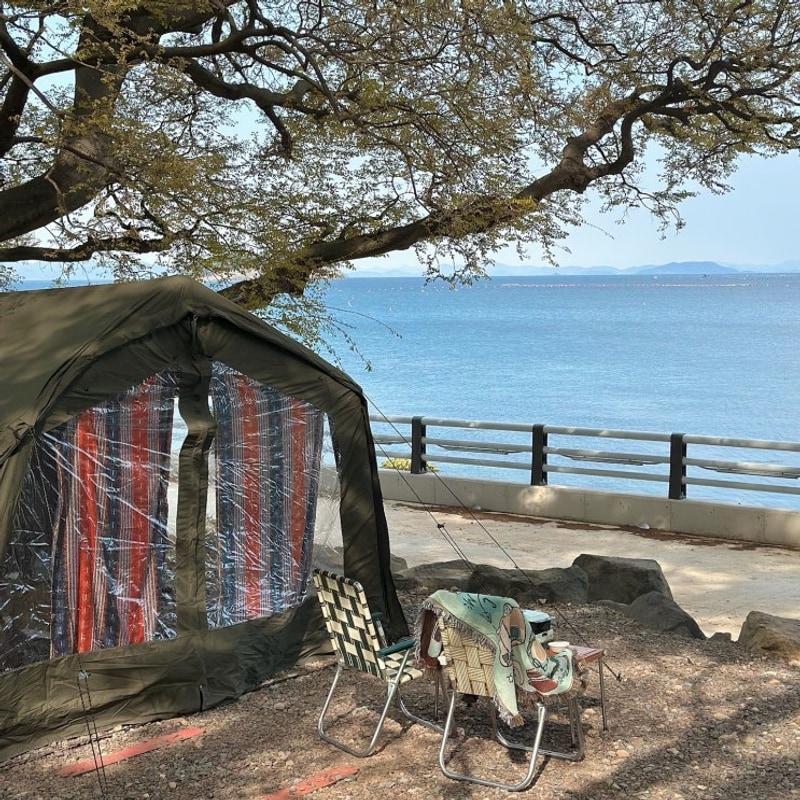 남해 캠핑 초전마을캠핑장 B동 5번사이트 : 남해 바다뷰...