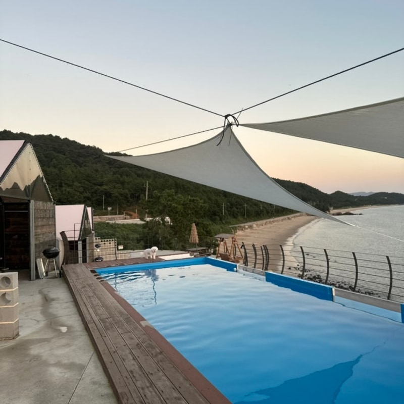 전남 해남 글램핑장 추천... 큰 수영장이 있는 땅끝고구마글램핑