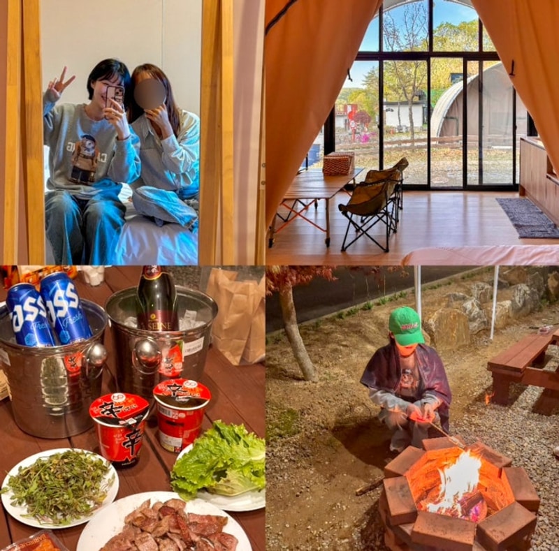 서울근교글램핑 천안 아산 몽키캠핑장 계곡 수영장 바베큐장...