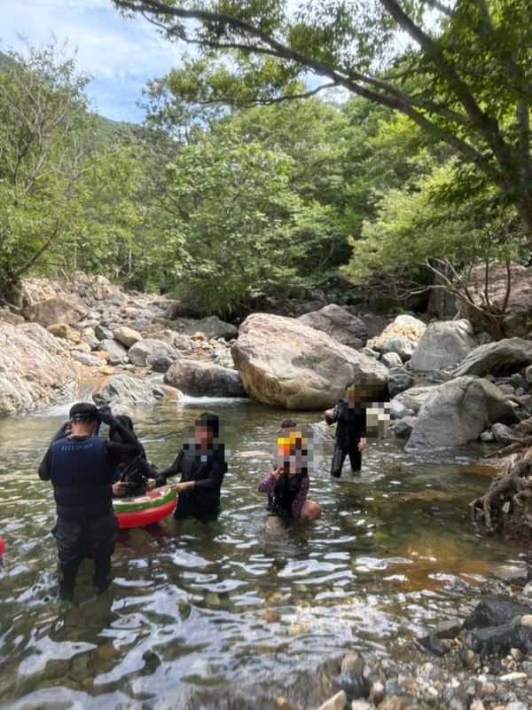 양산 원동 계곡 사지목나무 그늘캠핑장 취사가능