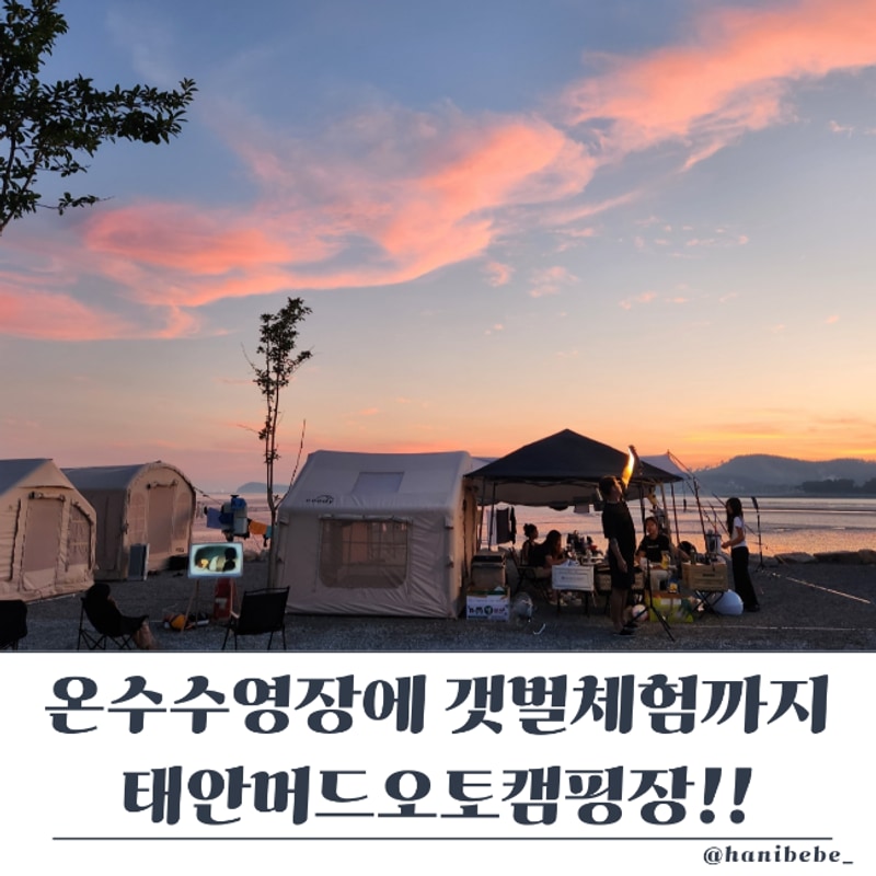 태안머드오토캠핑장 온수수영장 갯벌체험 개별화장실 최고...