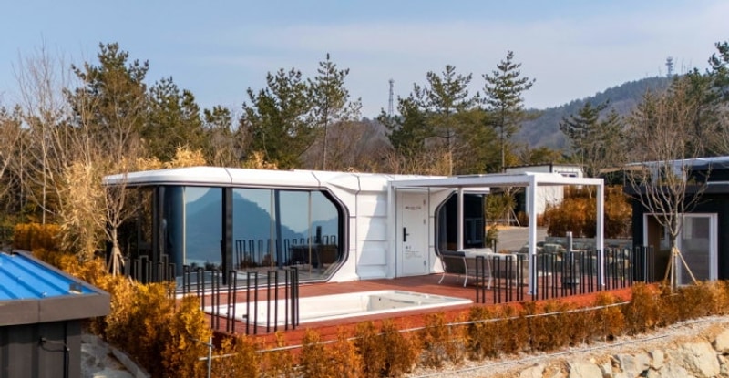 피톤치드 전남카라반 자연과 함께 전망 좋은 우주선 캠프 리뷰