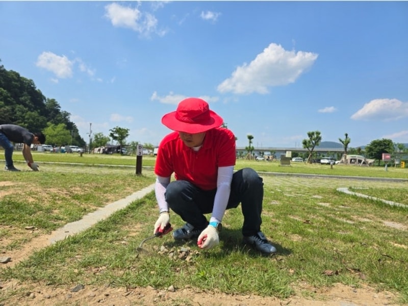 칠곡보 오토캠핑장 클린데이에서 땀 좀 흘렸습니다