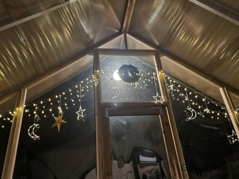 뇌운계곡글램핑 오두막 스테이2 - 겨울 불멍 실제 후기 (평창...