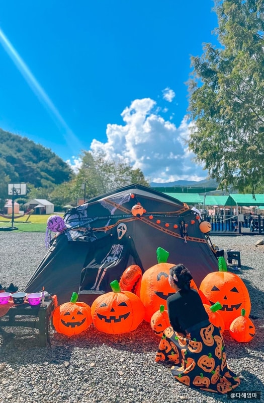 부산근교 청도 아빠의캠프 할로윈 행사 키즈 오토 캠핑장...