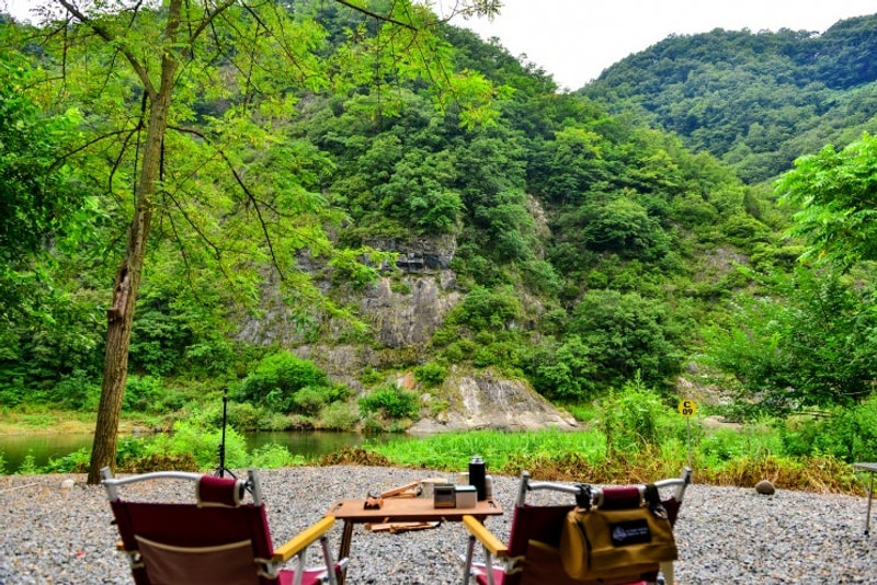 강원도 평창강 계곡 오토 캠핑장 추천 영월 마루펜션 차박 캠핑...
