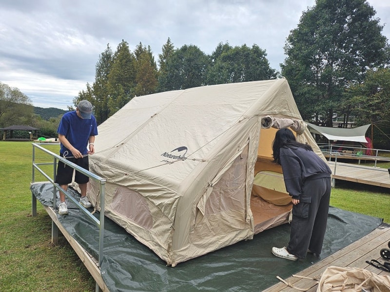도봉구 연천 미라클타운 가족 캠핑장 네이쳐하이크 에어텐트...