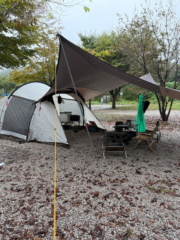포천 애견 동반 가능한 비둘기낭캠핑장 우중 캠핑 후기